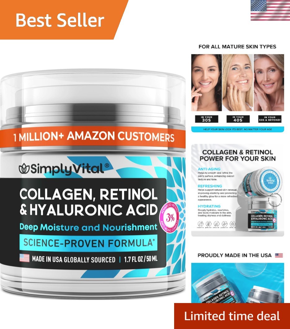 Anti-Aging Face Moisturizer with Retinol, Collagen & Hyaluronic Acid – – Moi…