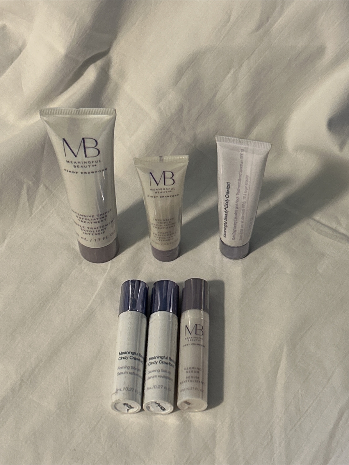 Meaningful Beauty MB Cindy Crawford Lot/6 Firming Serum (2) Glowing Serum, Inten