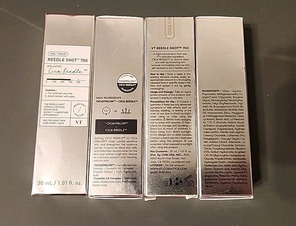 4 Pack VT COSMETICS CICA Reedle Shot 700, Spicule Microneedling Serum EXP 07/27