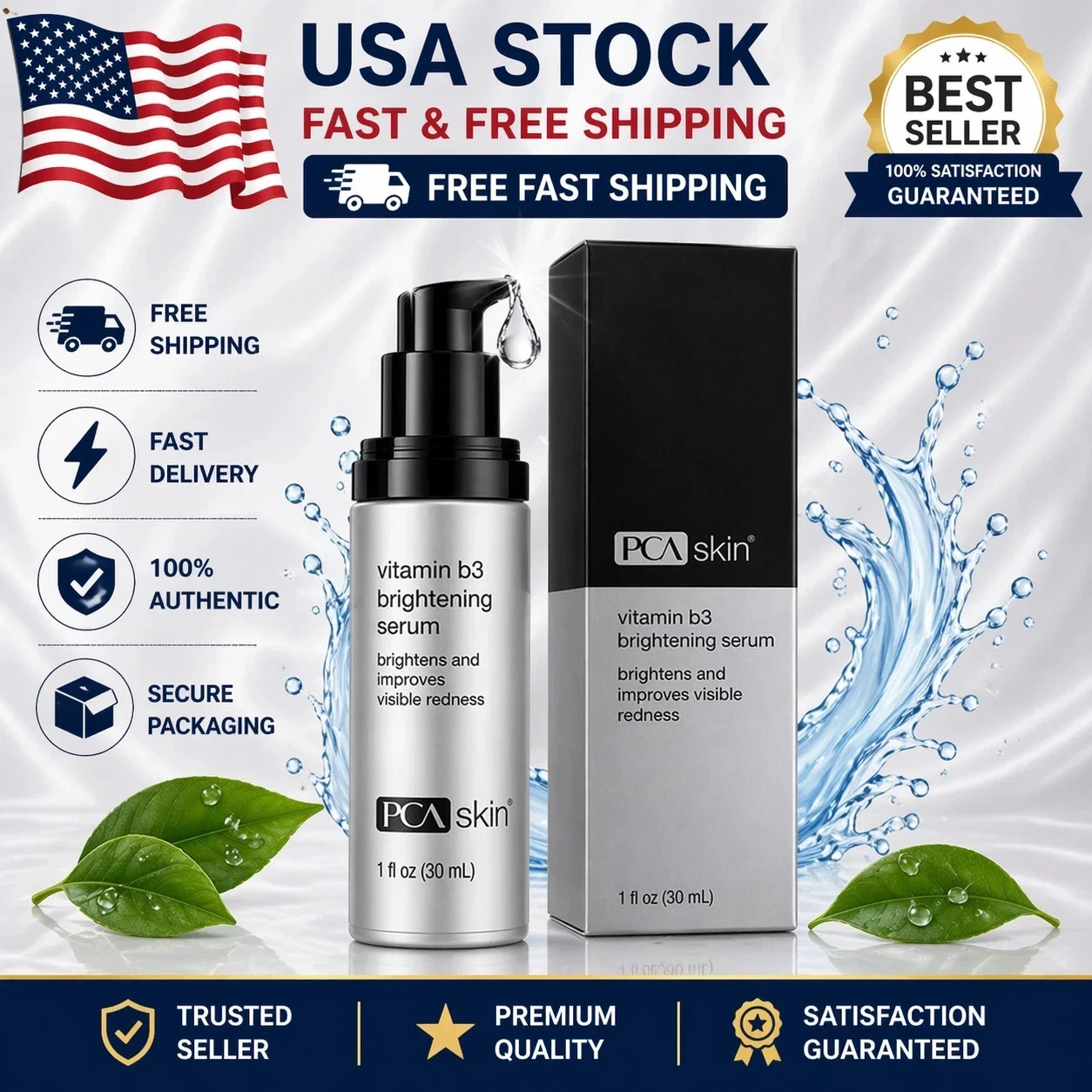PCA Skin Vitamin B3 Brightening Serum 1 oz (30 ml), USA stock