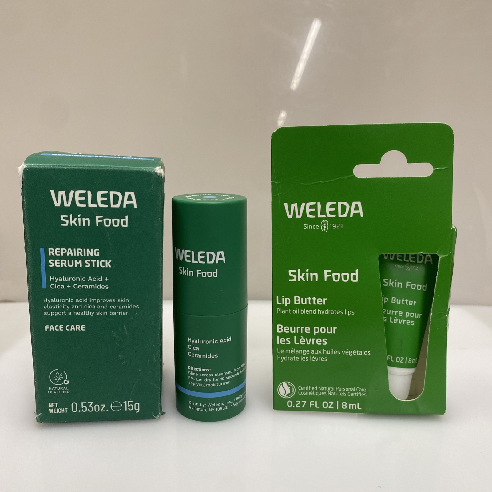 SET – WELEDA • Skin Food REPAIRING SERUM STICK Face EXP : 12/26 + Lip Butter