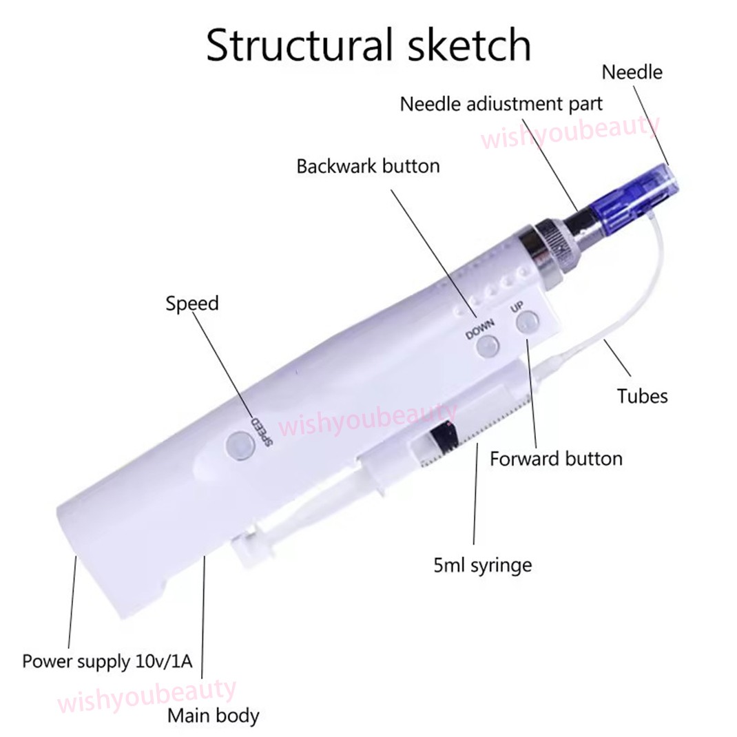 Skin Rejuvenation Micro Pen Device with 42 Pin Replacement Cartridges