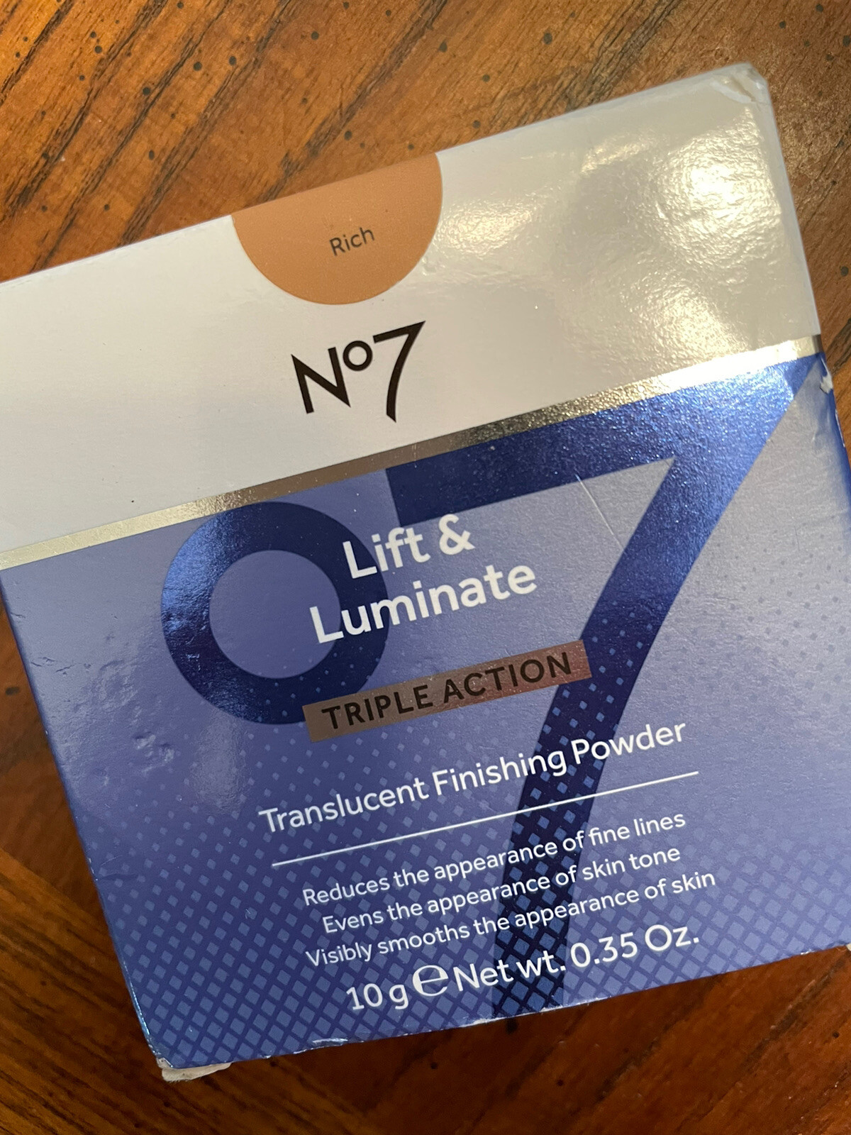 New! No7 LIFT & LUMINATE Triple Action Translucent Finishing Powder RICH .35oz
