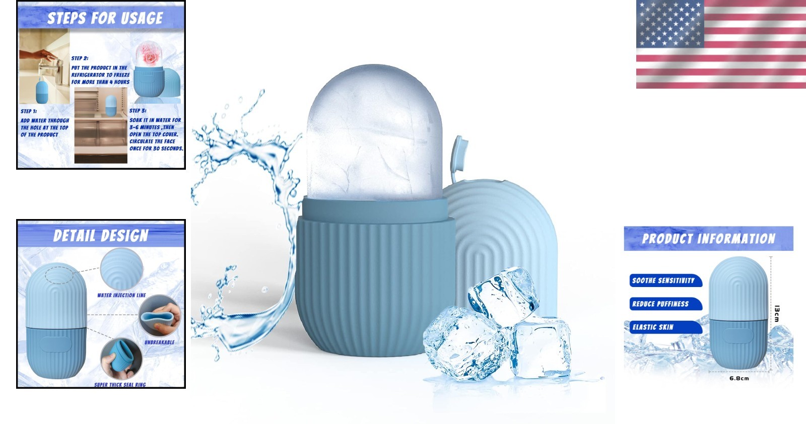Ergonomic Ice Face Roller – Multi-Use Silicone Mold for Perfect Skin Care Ritual