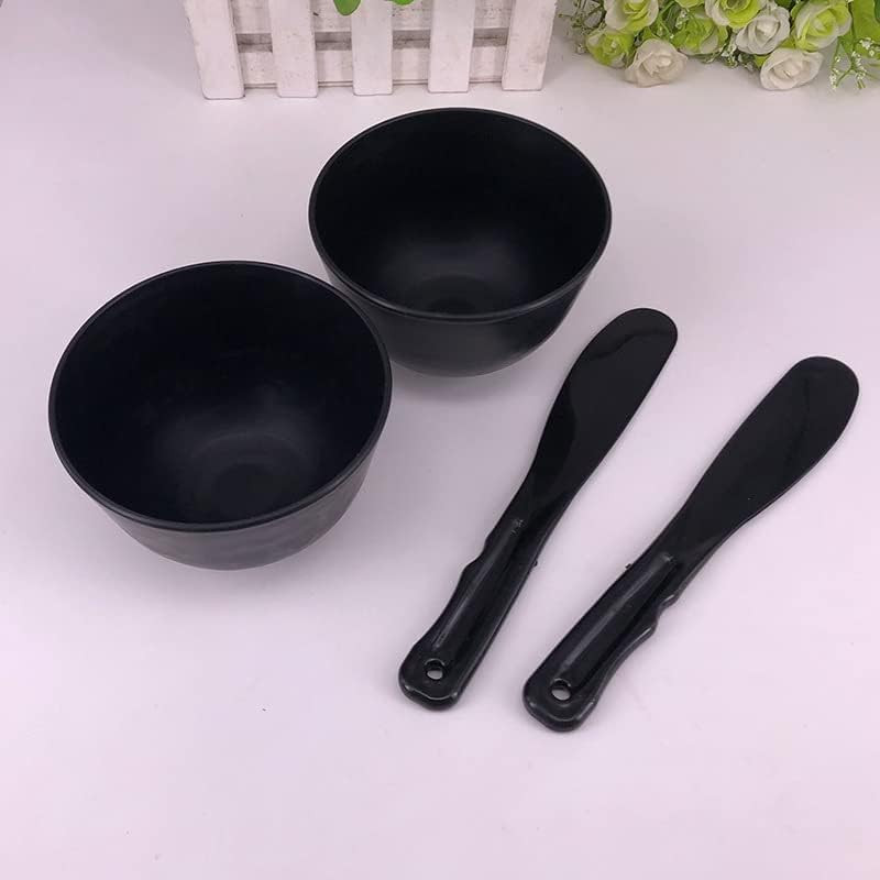 2 Pieces Rubber Facial Mask Mixing Bowl With Plastic Spatula Facemask Bowl Mu…