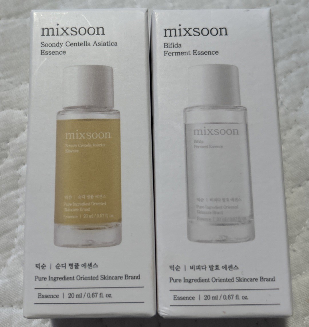 NEW Mixsoon Bifida Ferment Essence & Soondy Centella Asiatica Essence 20ml/.67oz