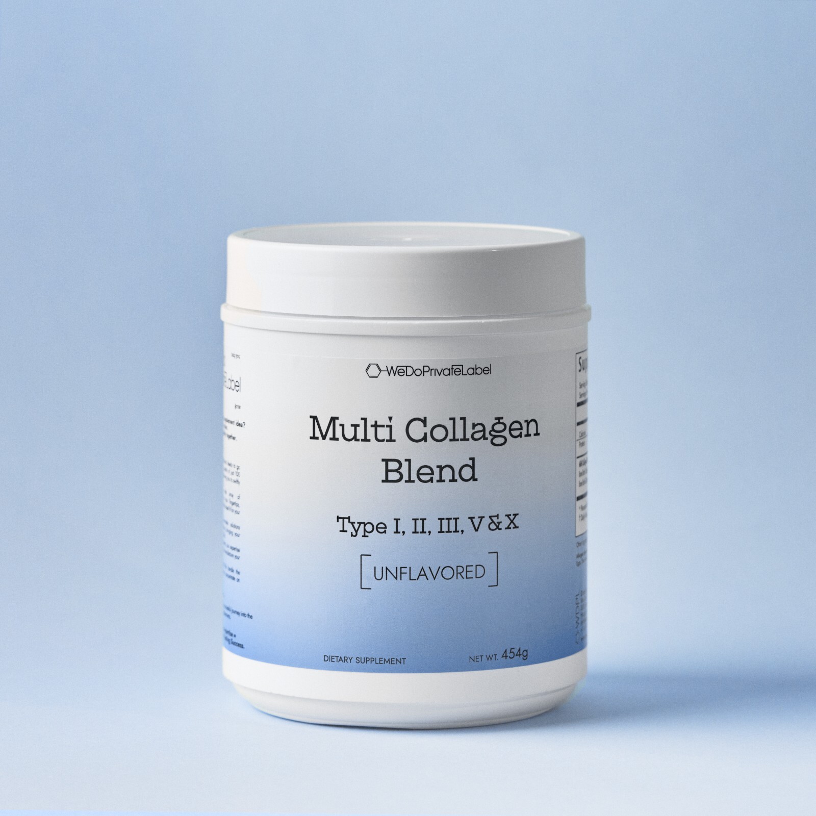 Multi Collagen Peptide Blend Type I II III V X 58 servings Unflavored 7g Protein
