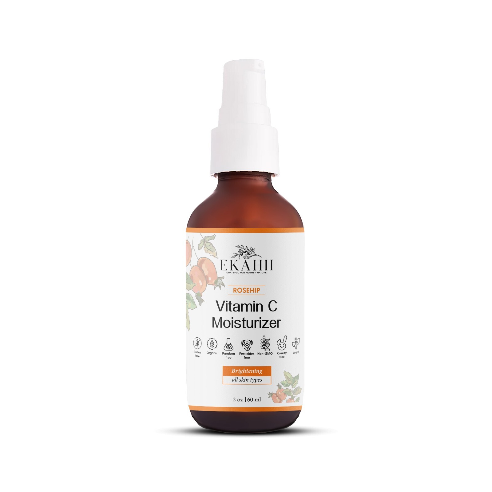 Vitamin C RoseHip moisturizer, Organic, Vegan, Free of Gluten & Paraben, Non-GMO