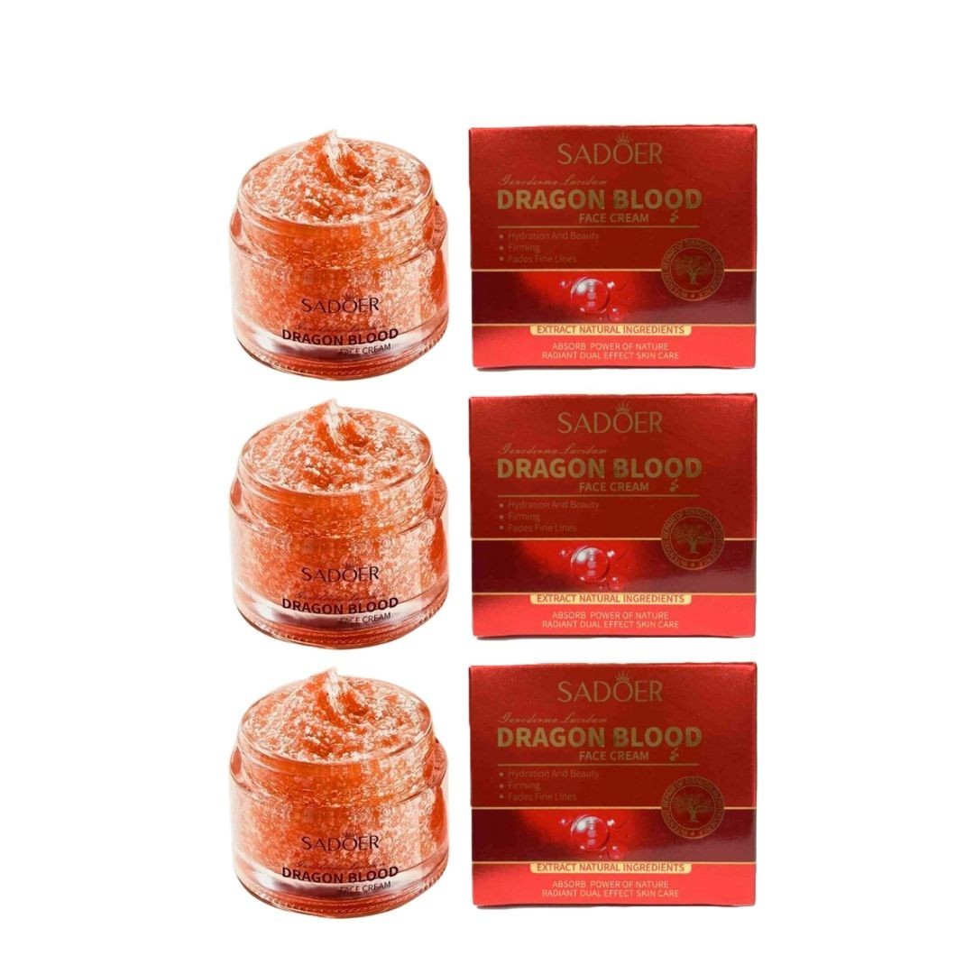 3 Packs Sadoer Dragon Blood Face Cream 50g – Hydrating Daily Cream with Retinol