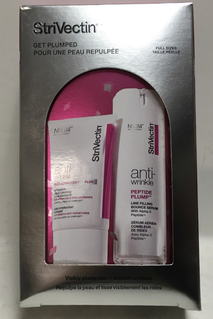 StriVectin get plumped set in box full size visibly plump skin + smooth wrinkles