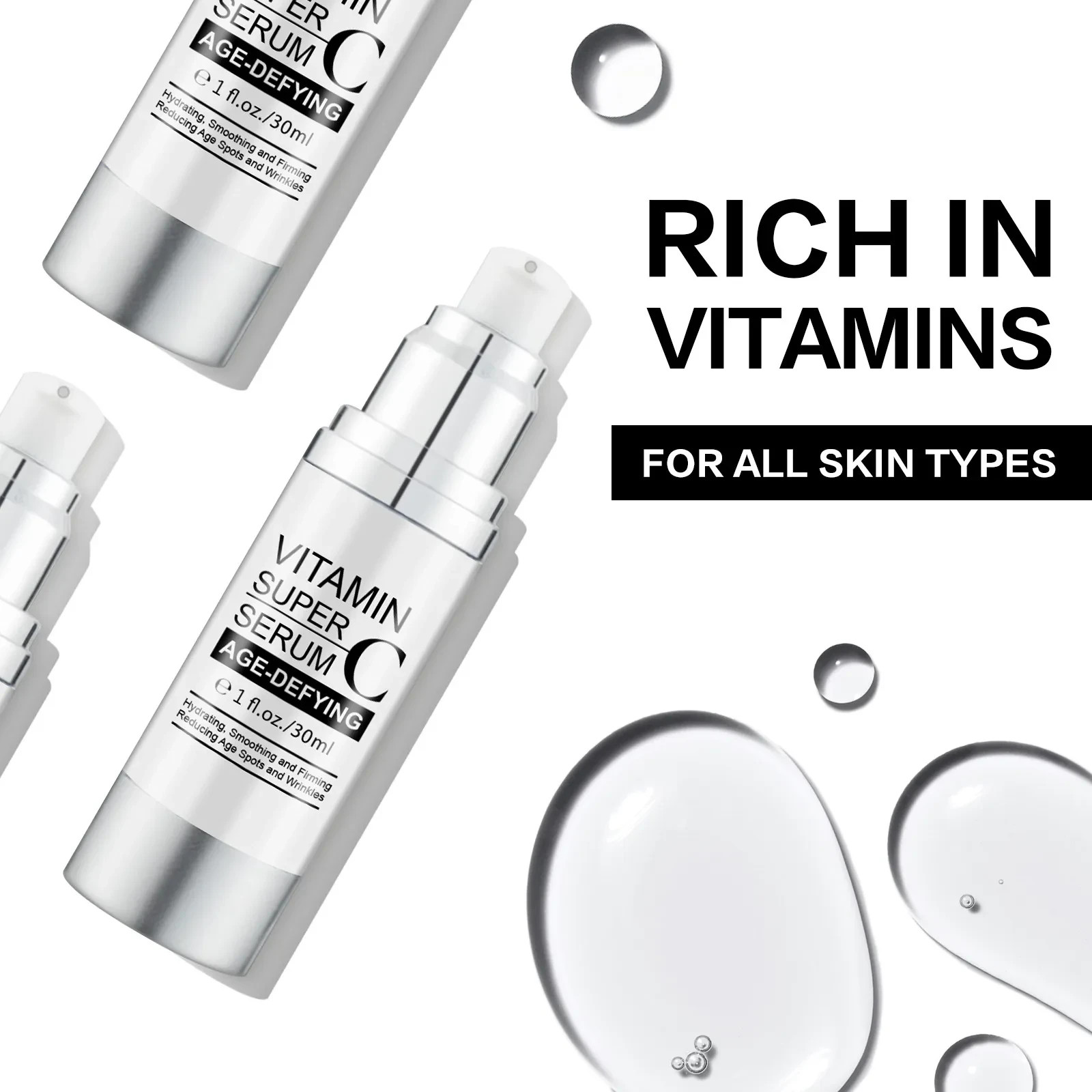 Vitamin C Serum for Face with Niacinamide & Hyaluronic Acid – Anti-Aging 30 ml