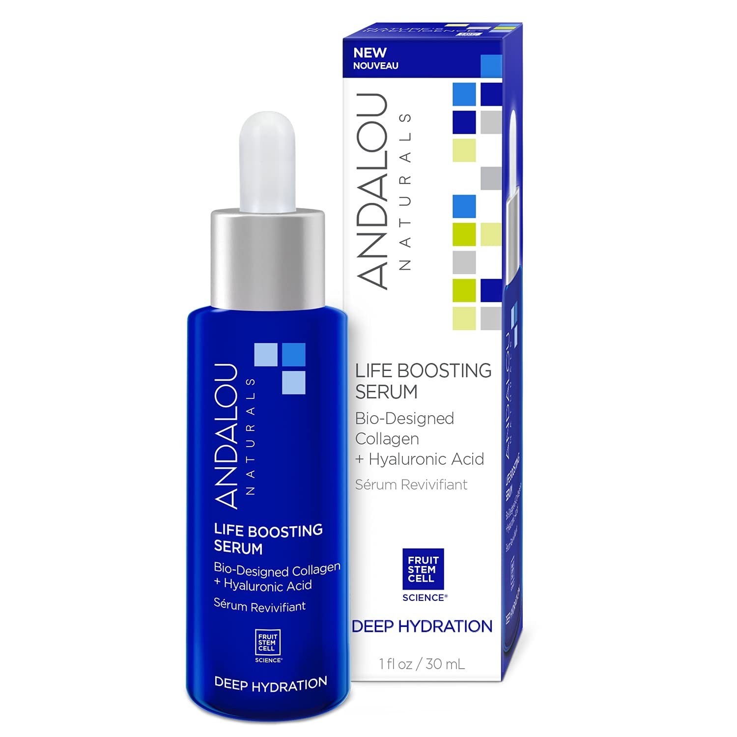 Andalou Naturals Collagen Hyaluronic Acid Face Serum Deep Hydration 1oz