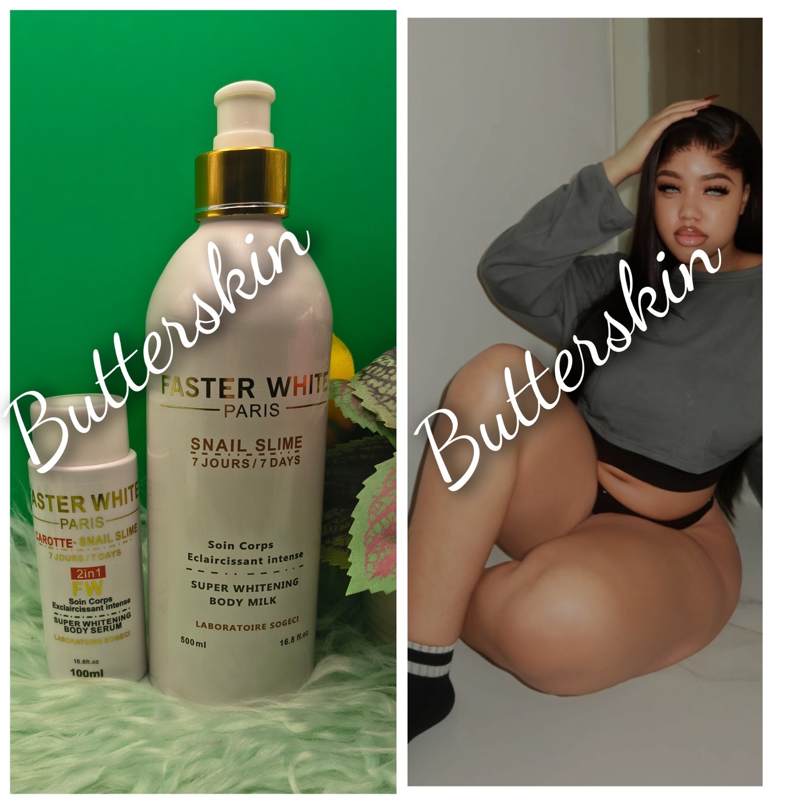 Faster White Snail Slime Body Lotion& Serum
