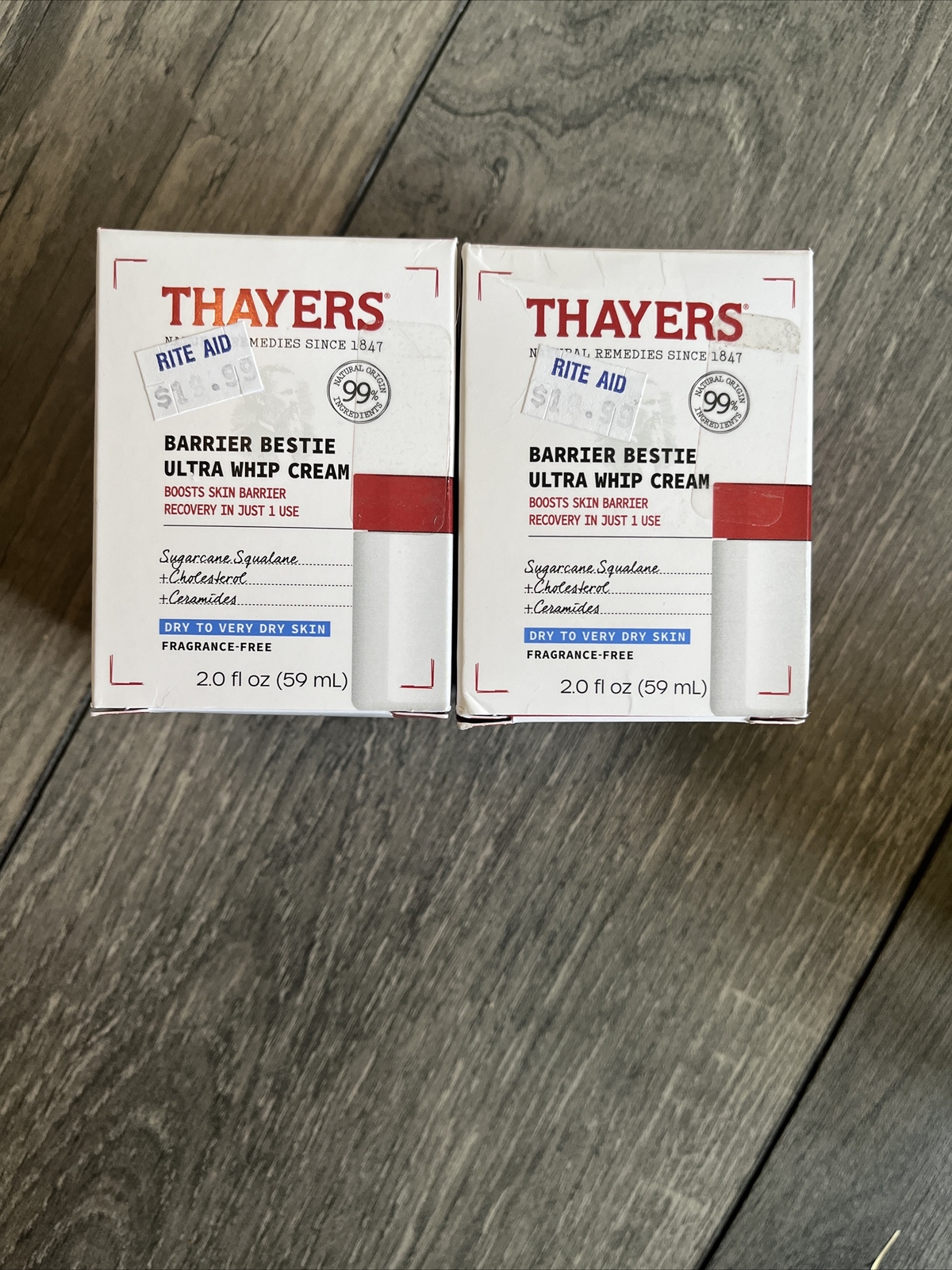 2 THAYERS Barrier Bestie Ultra Whip Face Cream Moisturizer Very Dry Skin 2 Oz