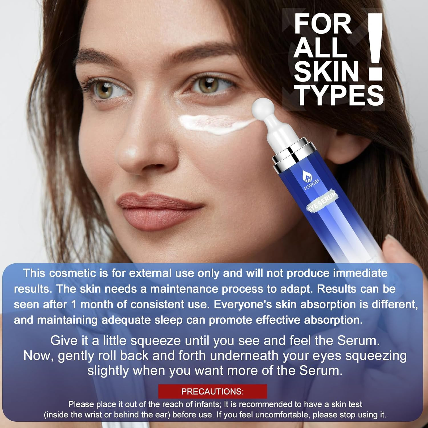 Eye Serum with 8% Caffeine 8% Retinol Hyaluronic Acid Niacinamide Peptides