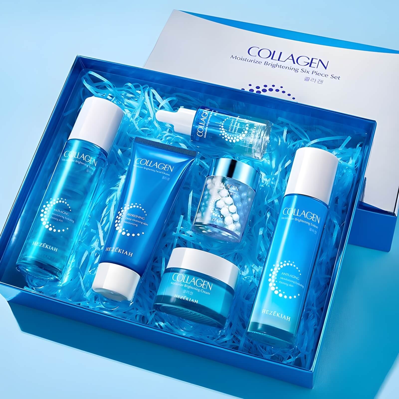 6Pcs Korean Anti-Aging Collagen Face Care Set, Hydrating Skincare Kit, US Ship