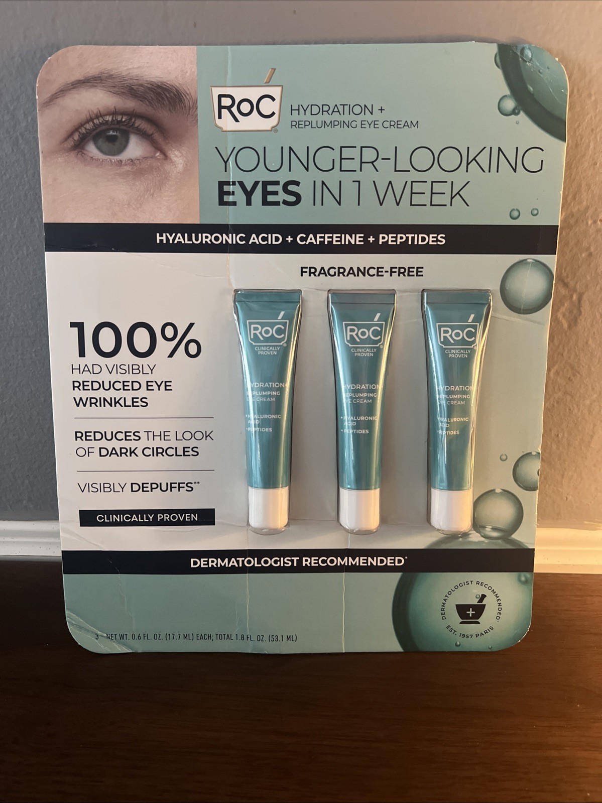ROC Hydration+ Replumping Eye Cream, 0.6 fl oz, 3-pack