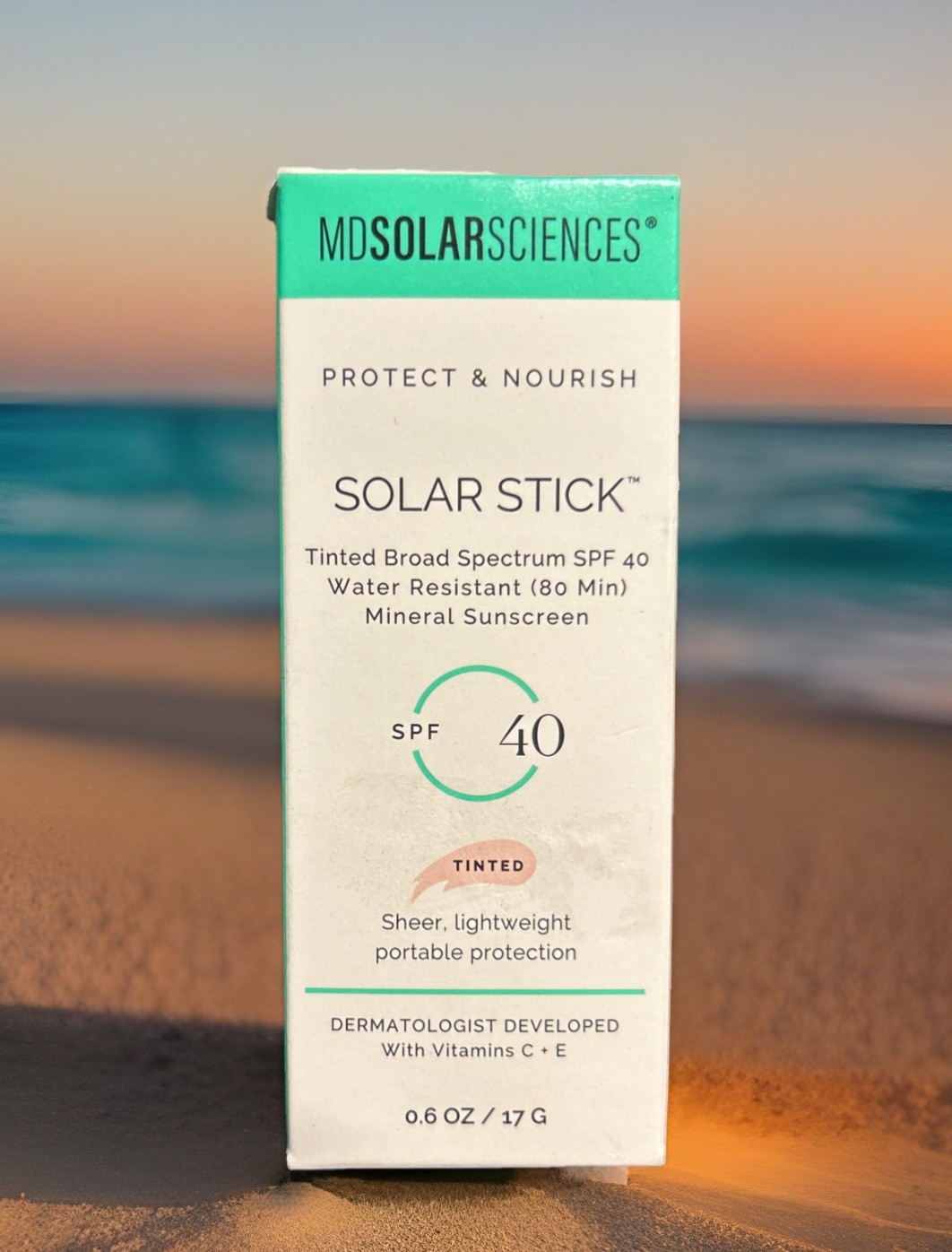 MDSolarSciences Tinted Broad Spectrum Solar Stick SPF 40 0.6 oz EXP: 01/27