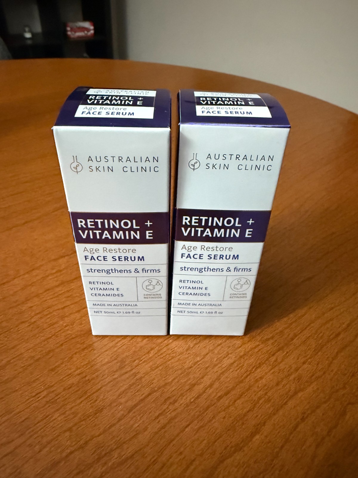 LOT OF 2 Australian Skin Clinic Retinol Vitamin E Face Serum 1.69oz Age Restore