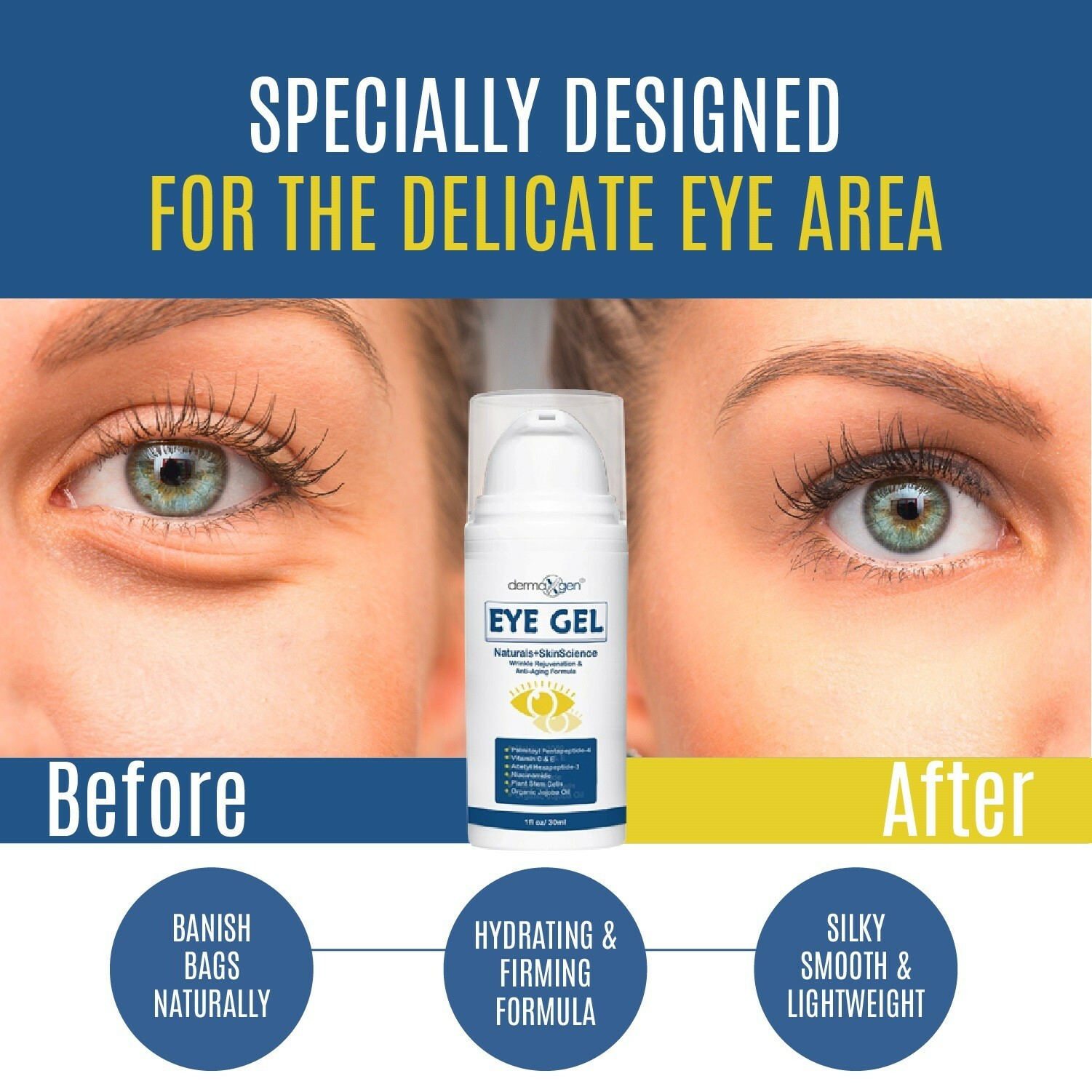 Dermaxgen® EYE BAG REMOVER, DARK CIRCLES, CROWS FEET,LIFT & FIRM ANTI-AGING