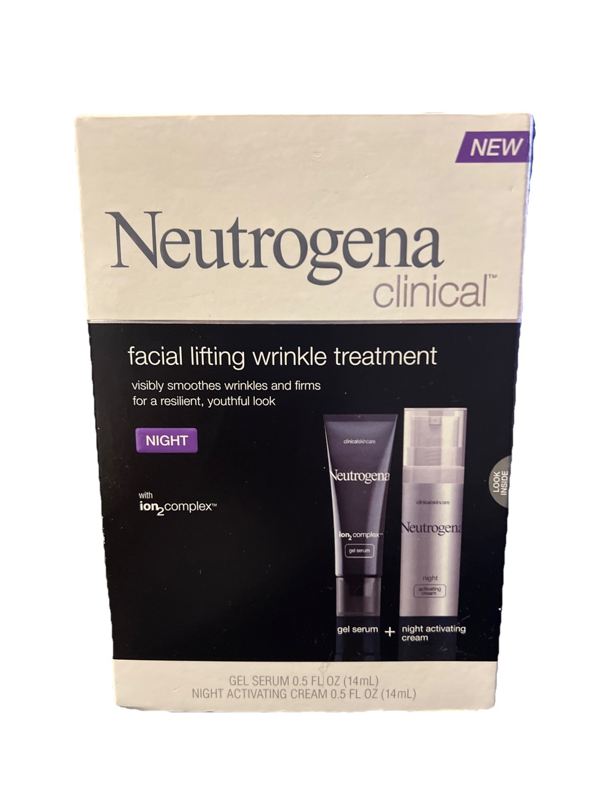 Neutrogena Clinical Facial Lifting Wrinkle Treatment, Gel Serum & Night Cream
