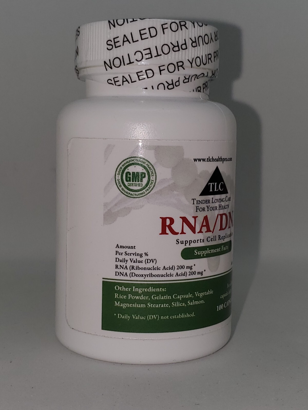 TLC HEALTH RNA/DNA – 100 Caps 400 mg – Supports Cell Regeneration and Anti Aging