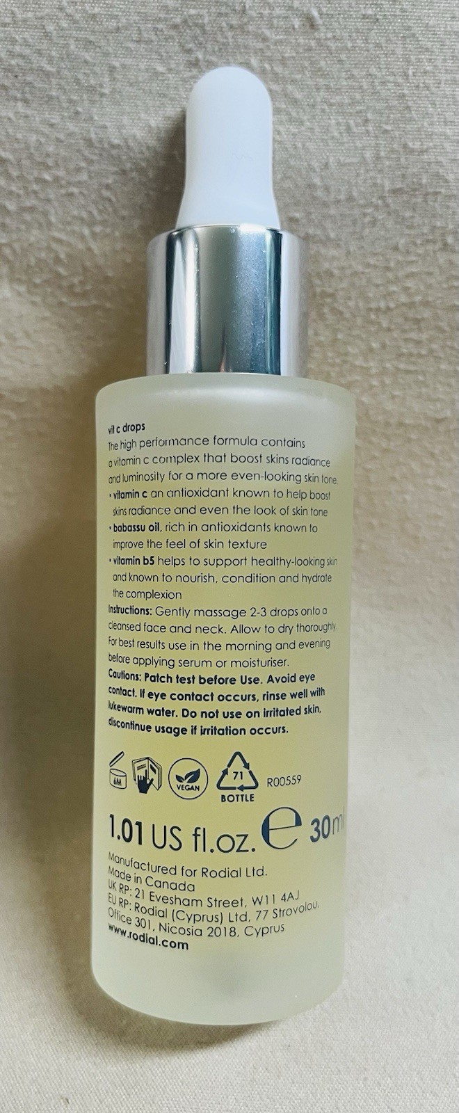 Rodial Vit C Drops 6% Vitamin C Complex Brightening Face Serum – New in Box