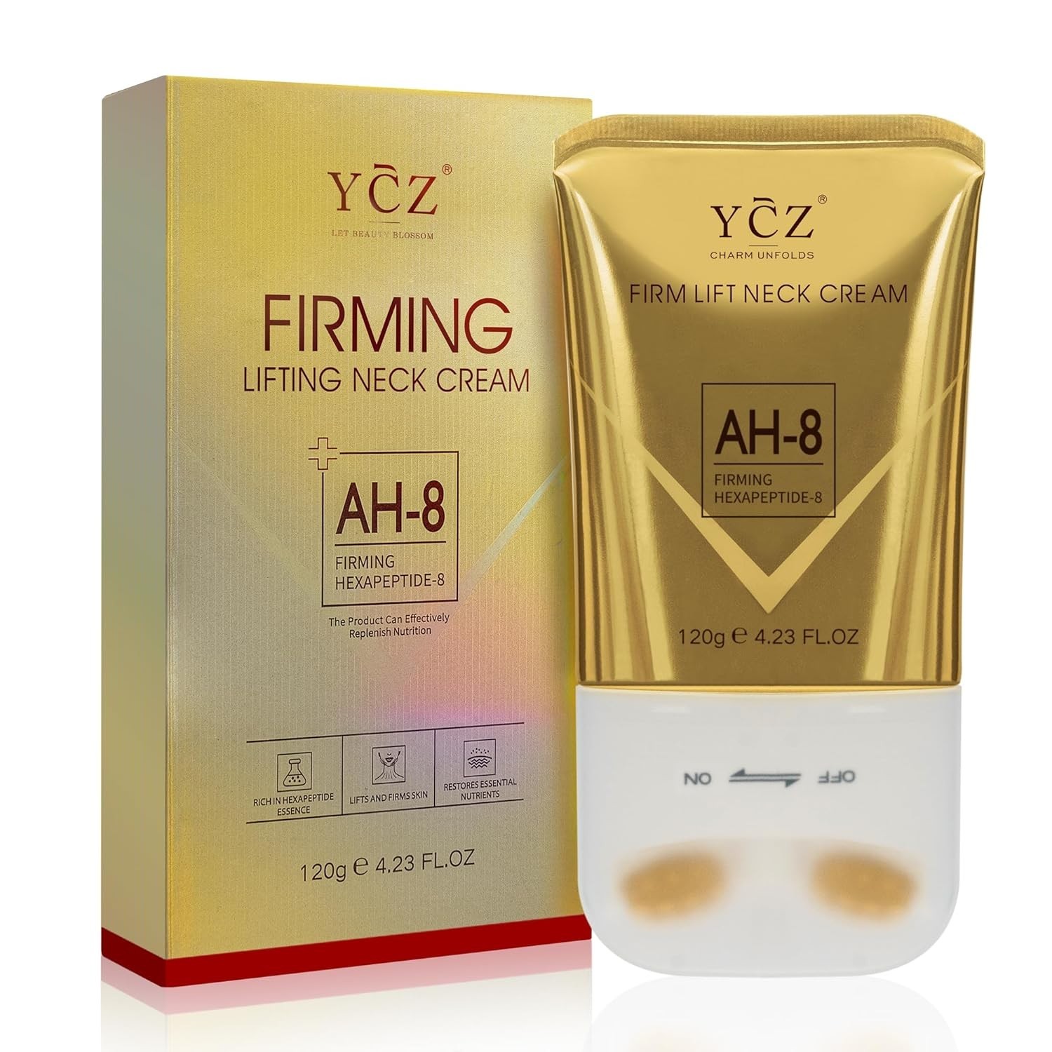 AH-8 Neck Firming Cream with Roller – Anti-Aging Moisturizer for Youthful Skin