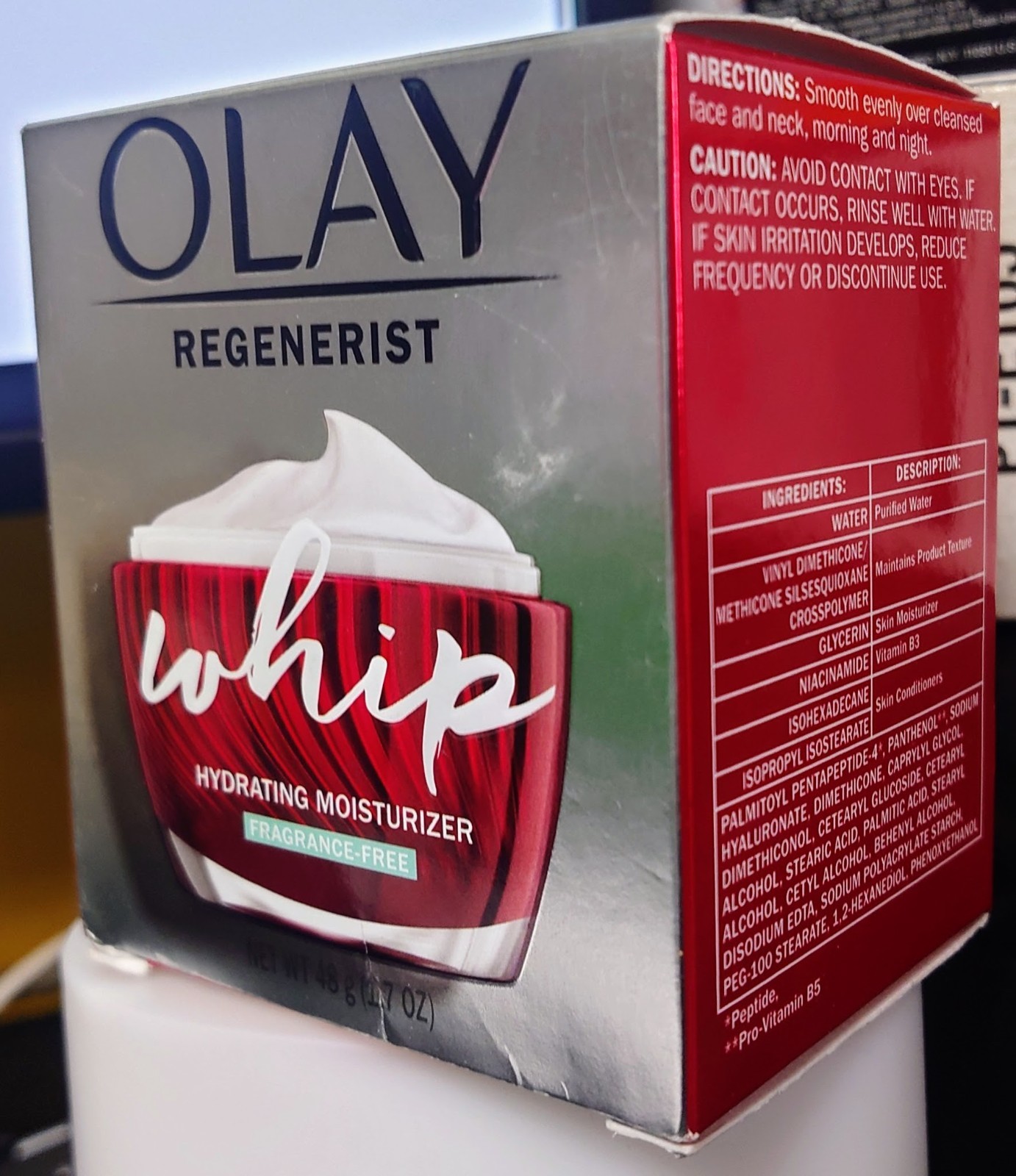 OLAY Regenerist Whip Hydrating Facial Moisturizer, Fragrance-Free, 1.7 Oz NEW