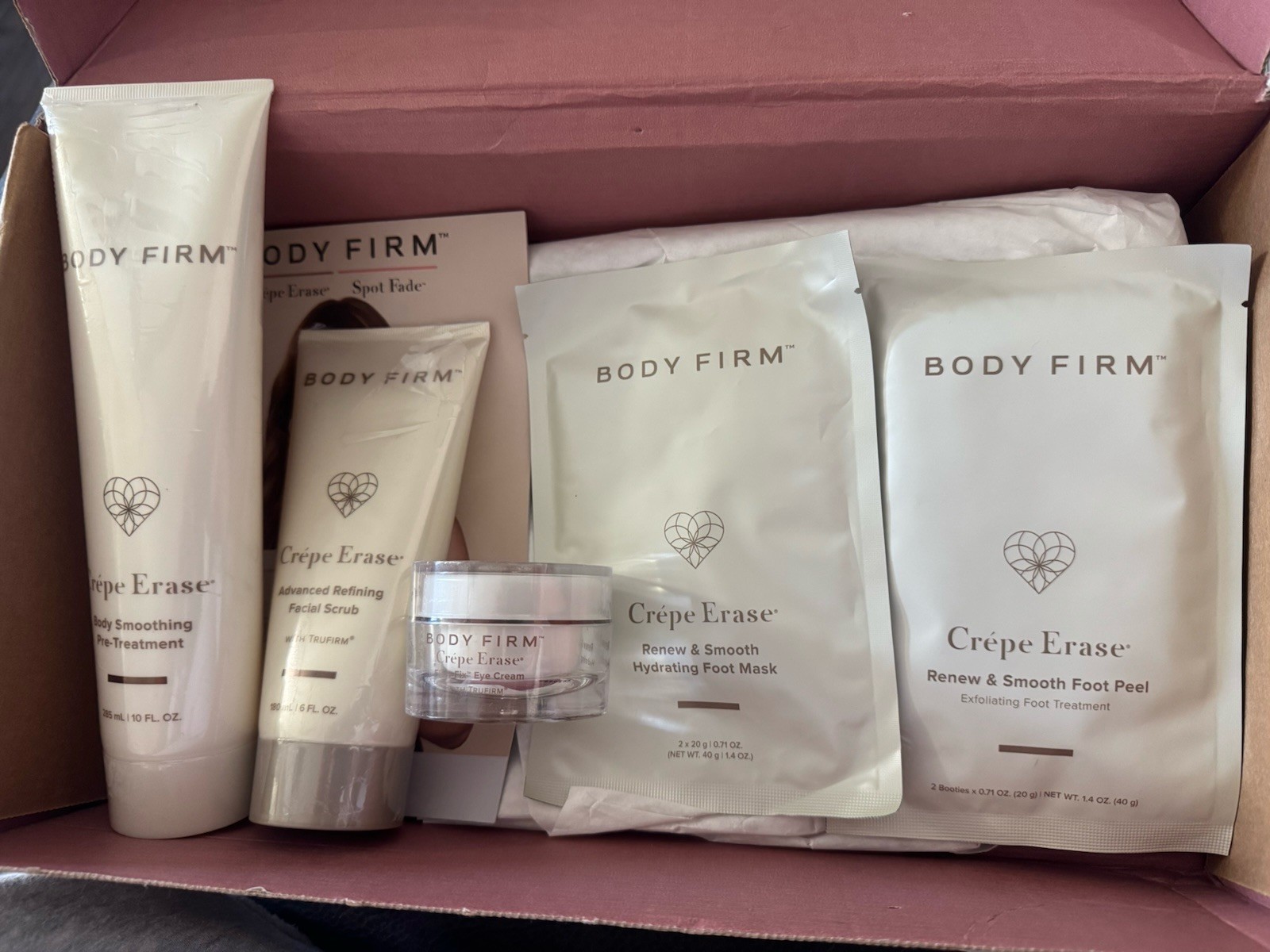Crepe Erase Body Firm & Facial Treatments Full Size Sealed 5 Piece Set New Box