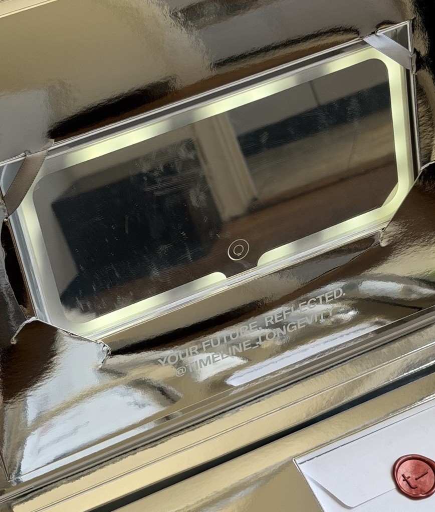 Timeline Skin Gift Set: Serum, Supplements, Cleanser, Exfoliator, Mirror $350+