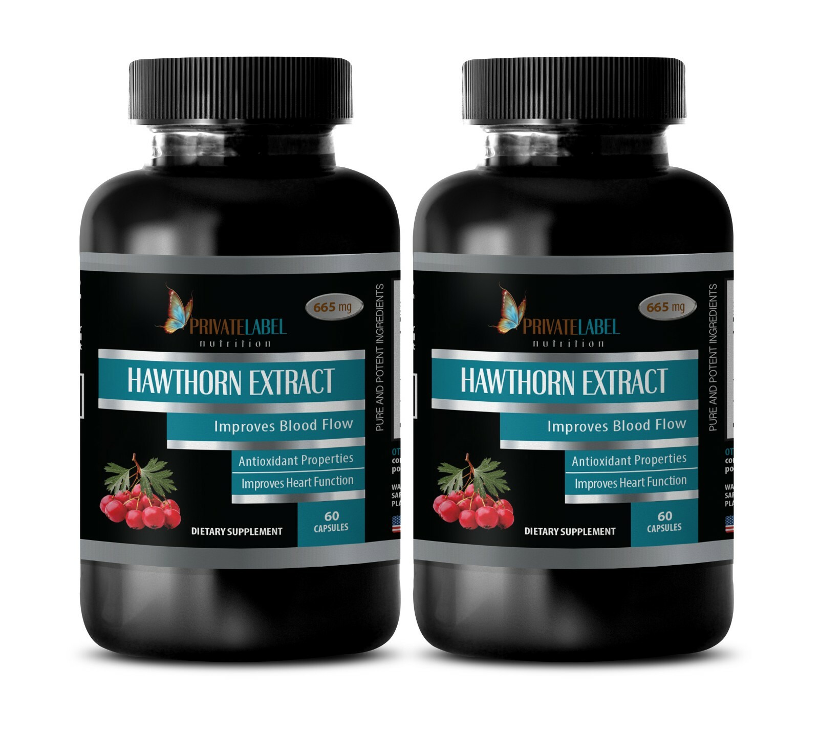 antioxidant booster powder – HAWTHORN BERRY 665mg – hawthorn dried 2 Bot 120 Cap