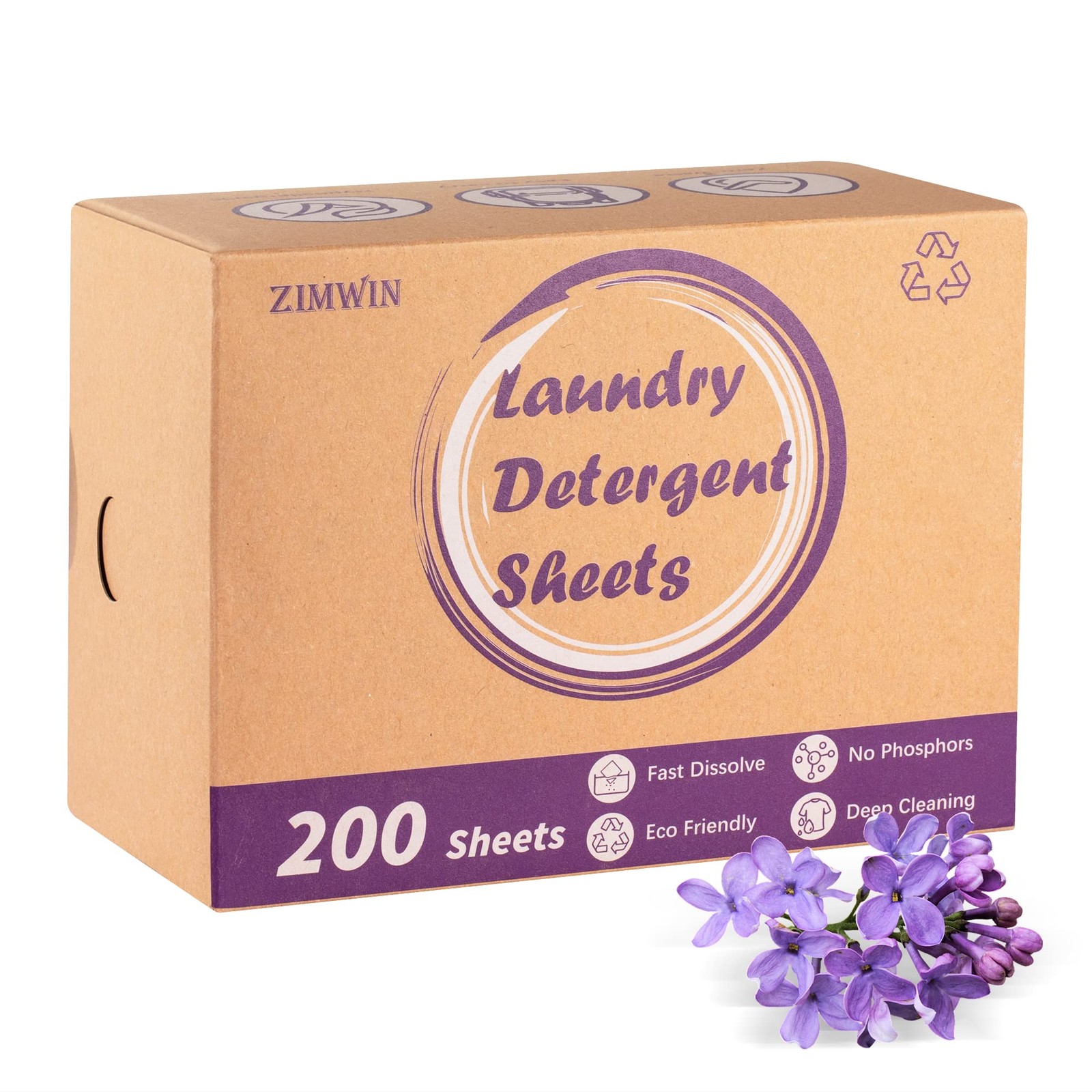 Laundry Detergent Sheets, 200 Sheets Lavender 200 Count (Pack of 1)