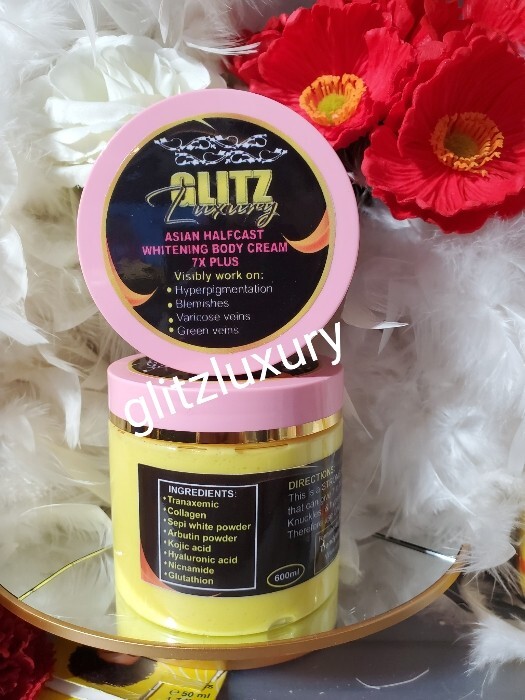 3pc.Glitzluxury Asian Half-C Whitening Cream, 10-D Molato rich aunty soap + oil