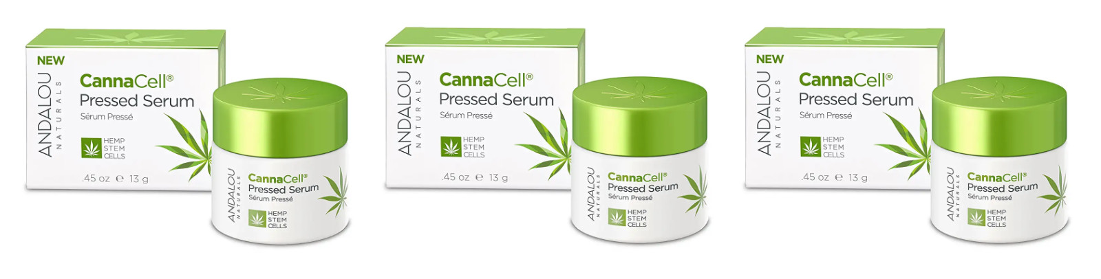 Andalou Naturals CannaCell Pressed Serum, 0.45 oz (3 Pack)