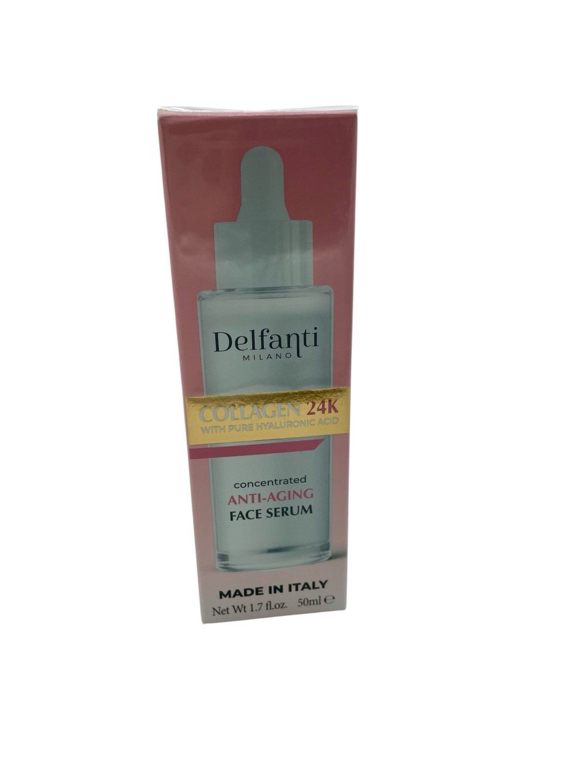 Delfanti Milano Collagen 24K Pure Hyaluronic Acid Antiaging Face Serum shea Skin