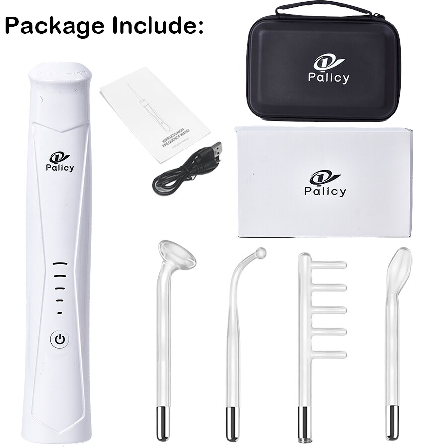 High Frequency Skin Therapy Wand 4PC Neon ARgon Facial Device Skin Care