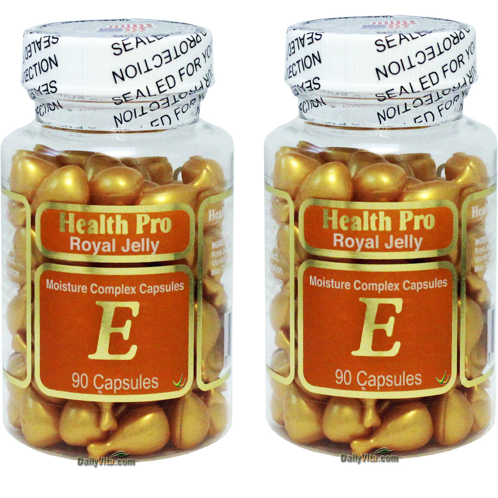 2 x Royal Jelly Vitamin-E Skin Oil 90 Gel Moisture Complex Capsules