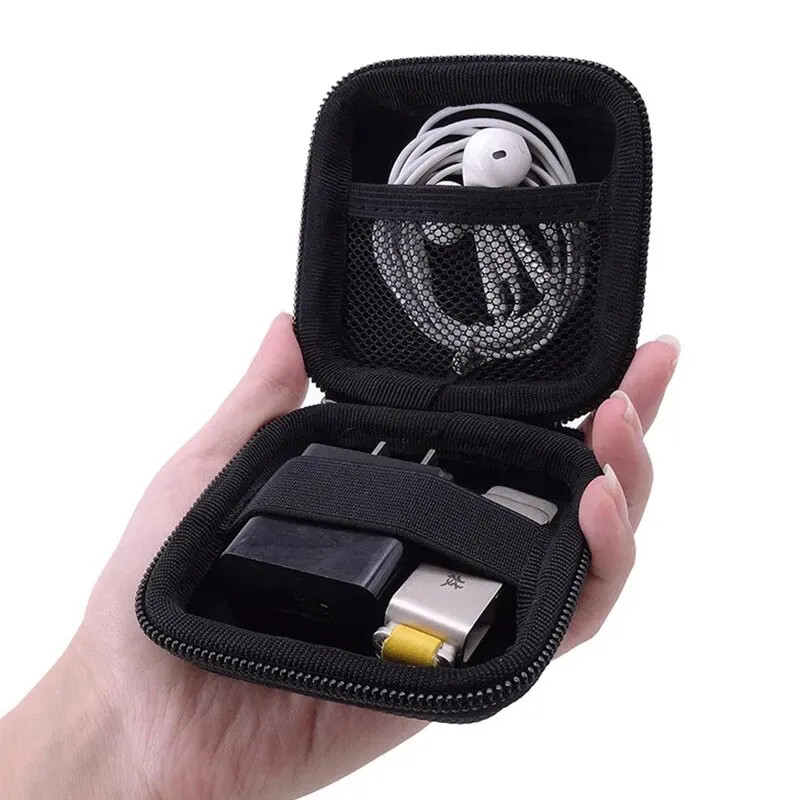 Portable Travel Earphone USB Data Charger Cable Storage Organizer Pouch Bag Case