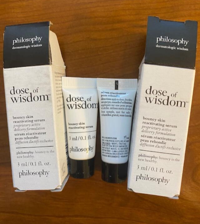 2 x Philosophy Dose of Wisdom Bouncy Skin Reactivating Serum ~Travel Size 0.1 Oz