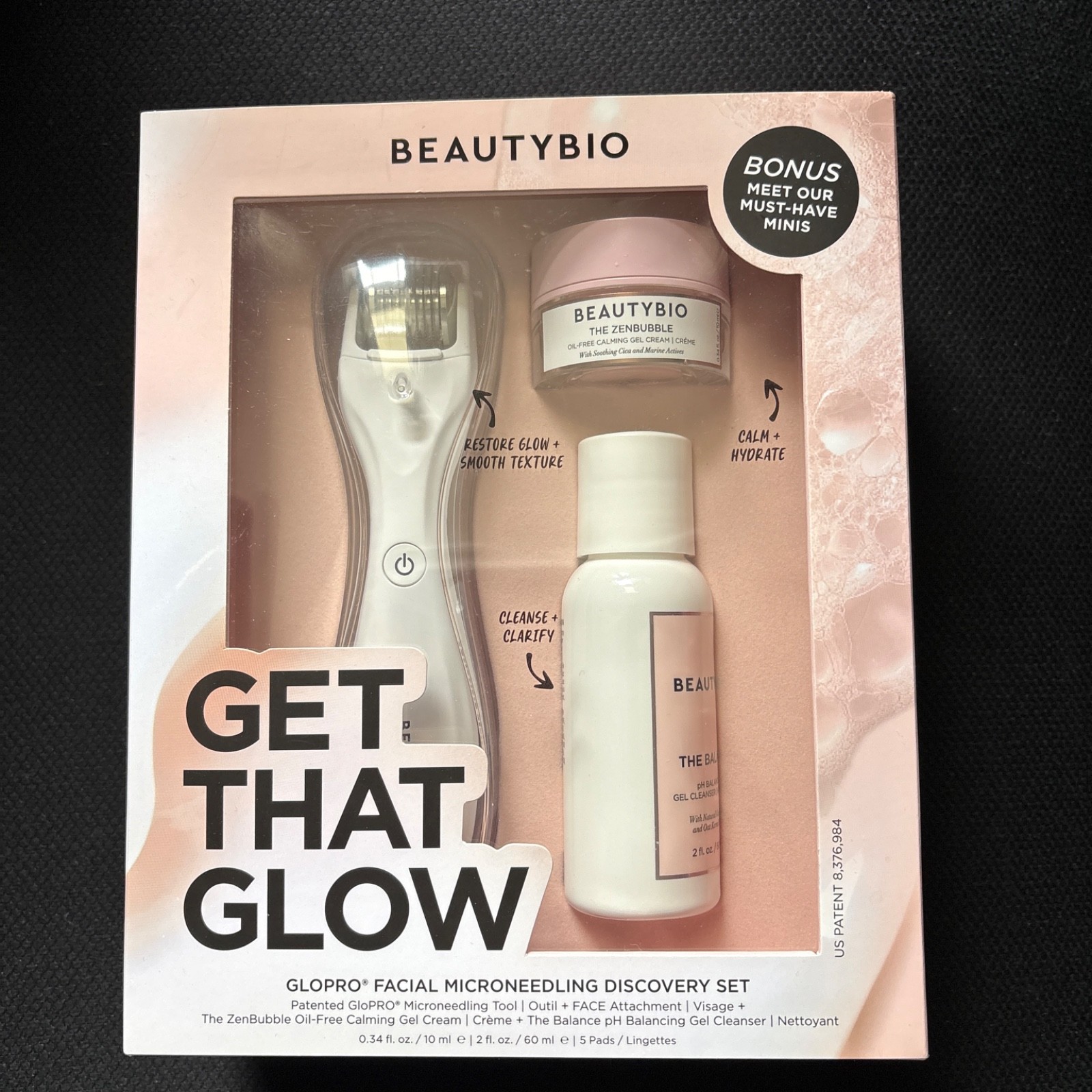 BeautyBio Get That Glow GloPRO Facial Microneedling Discovery Set- New