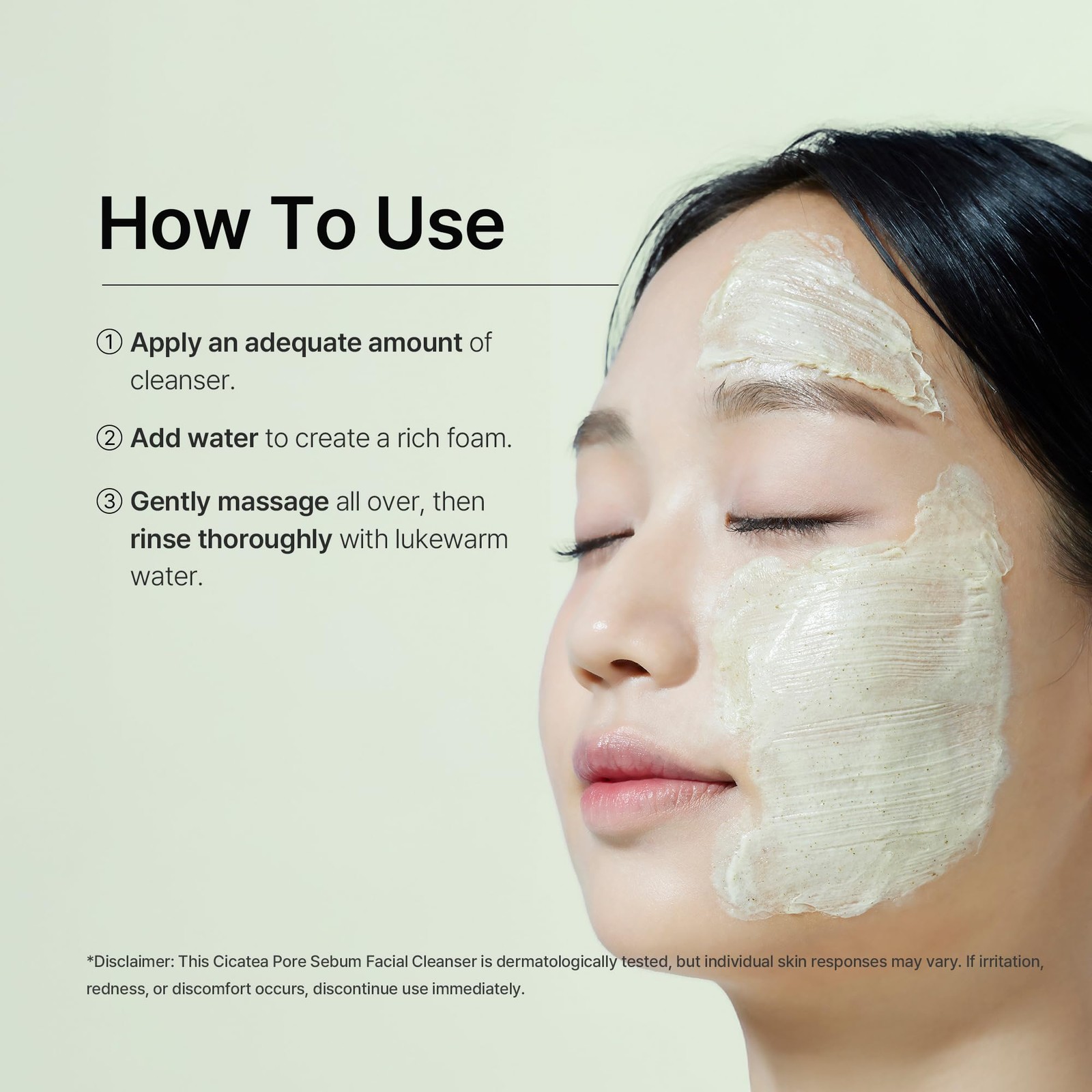 Cicatea Pore Sebum Cleanser, , Gentle Scrub, Wash with Centella Asiatica Hyal…