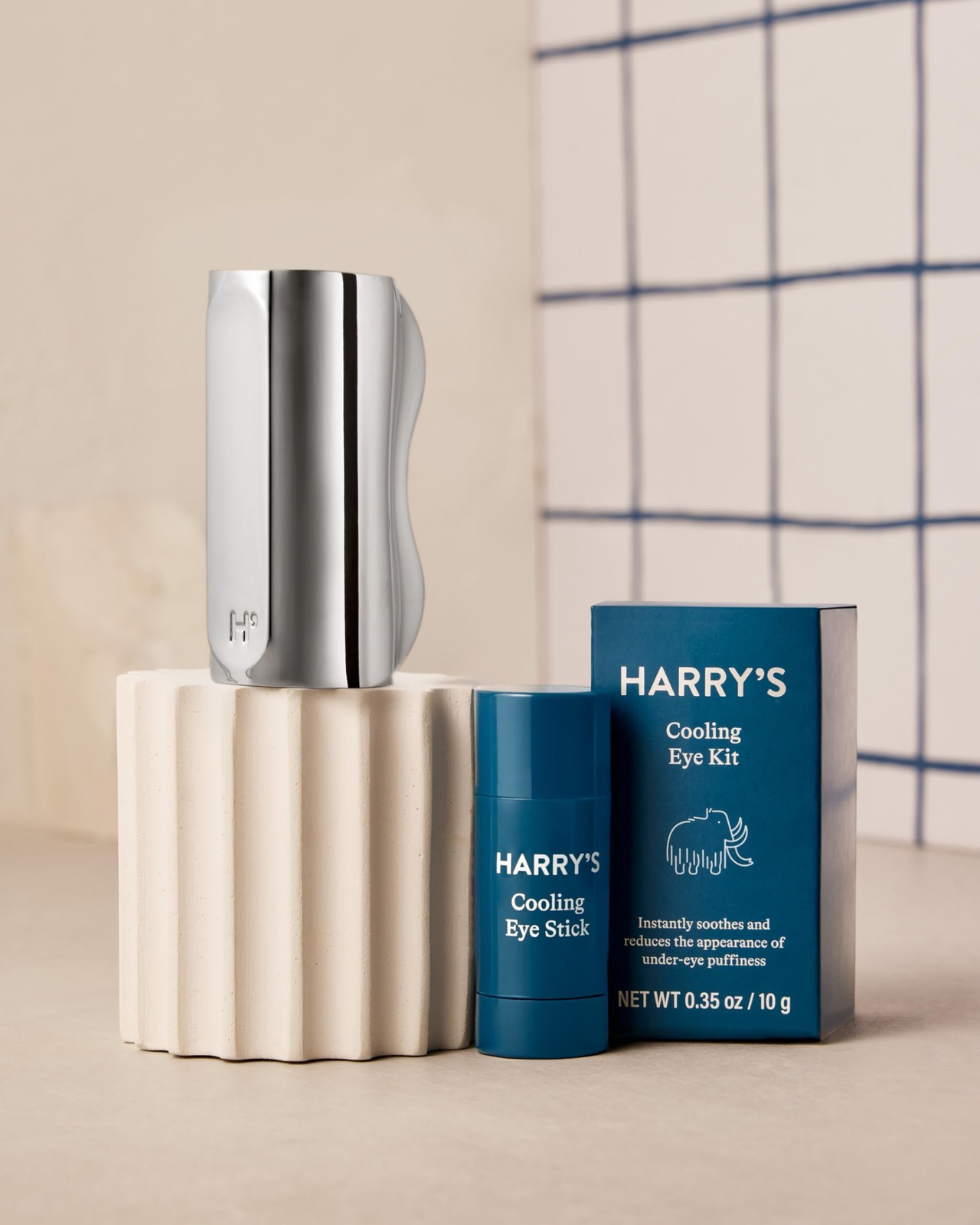 Harry’s Cooling Eye Kit for Men – Gua Sha Depuffing Facial Massage Tool and C