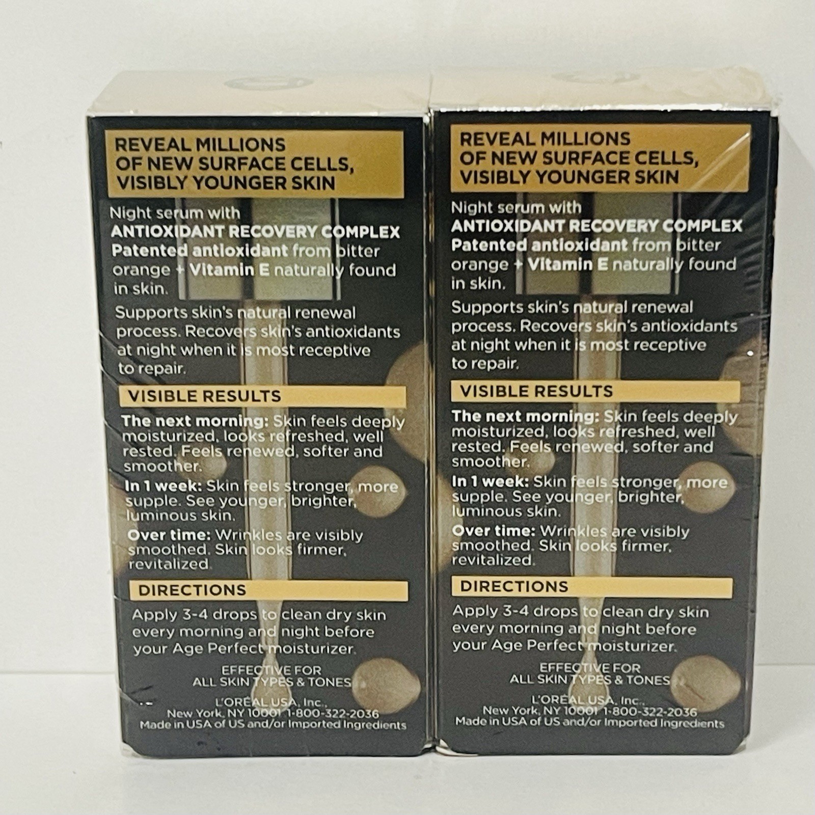 L’Oreal Age Perfect Cell Renewal Midnight Serum Face Trial Size 0.5 oz X 2PACK