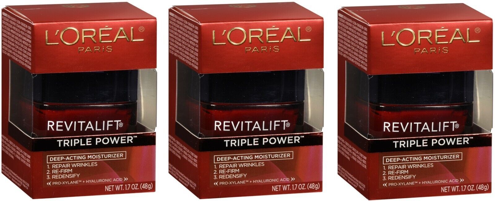 L’Oreal Paris Revitalift Triple Power Deep-Acting Moisturizer 1.7oz (3 Pack)