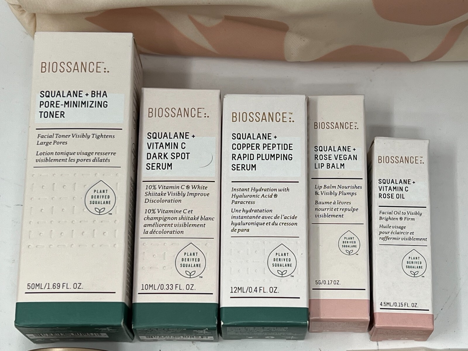 10 PACK – Biossance Set Blush Pink Make Up Bag Gift Set – New *READ DESCRIPTION*