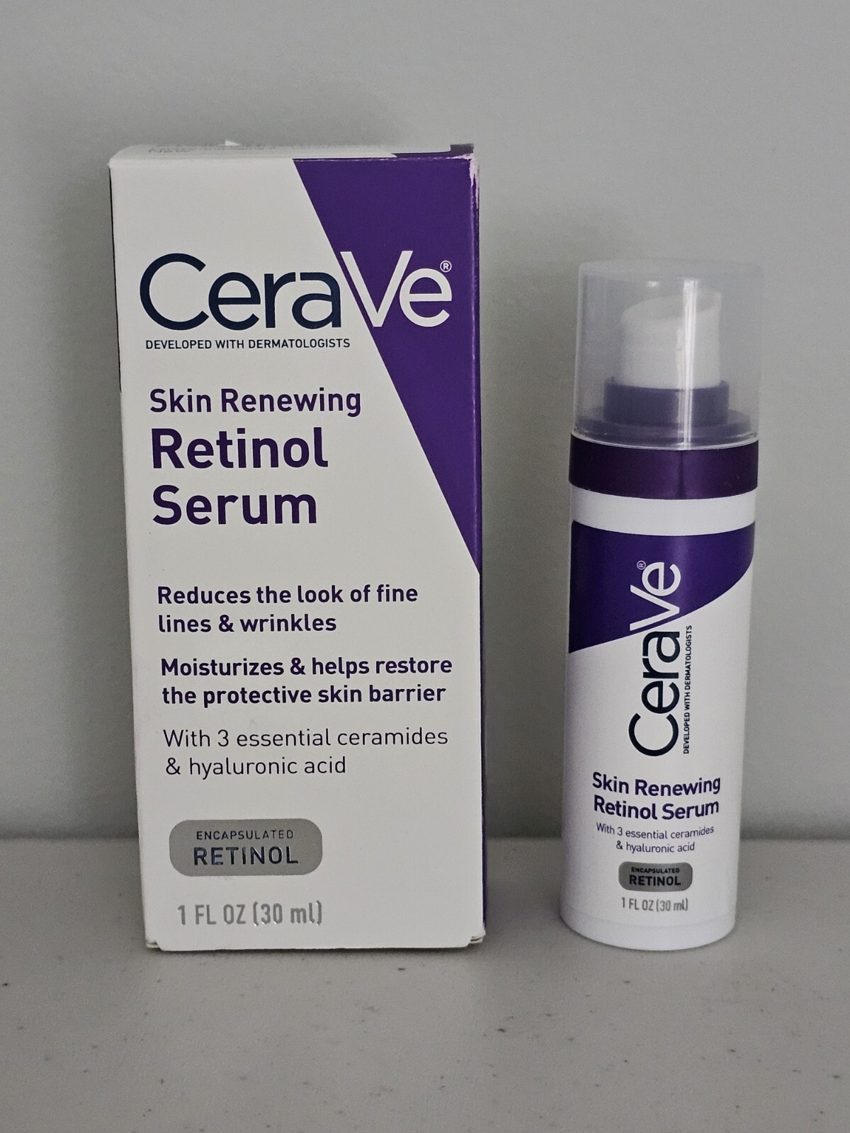 CeraVe Skin Renewing Retinol Serum face Cream w/ Ceramides & Hyaluronic Acid 1oz
