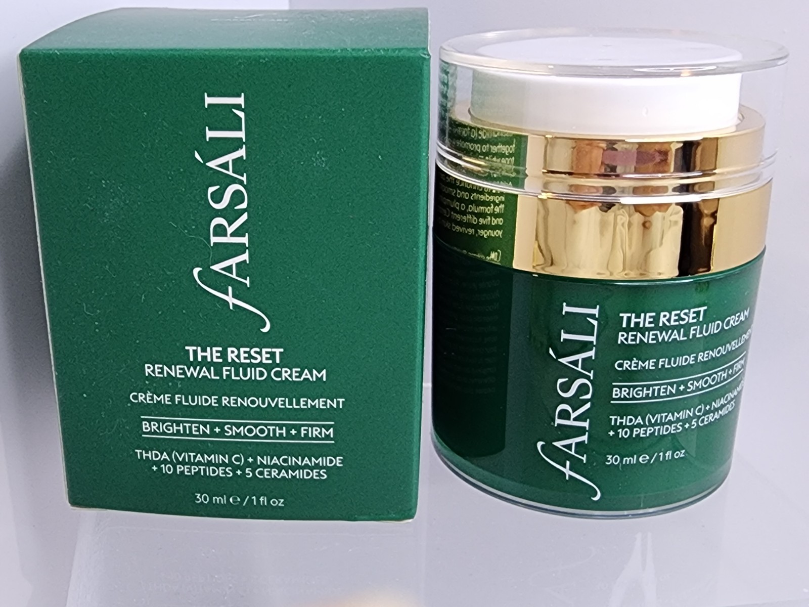 FARSALI The Reset Renewal Fluid Cream 1 fl oz Brighten + Firm AIRLESS JAR RP$39