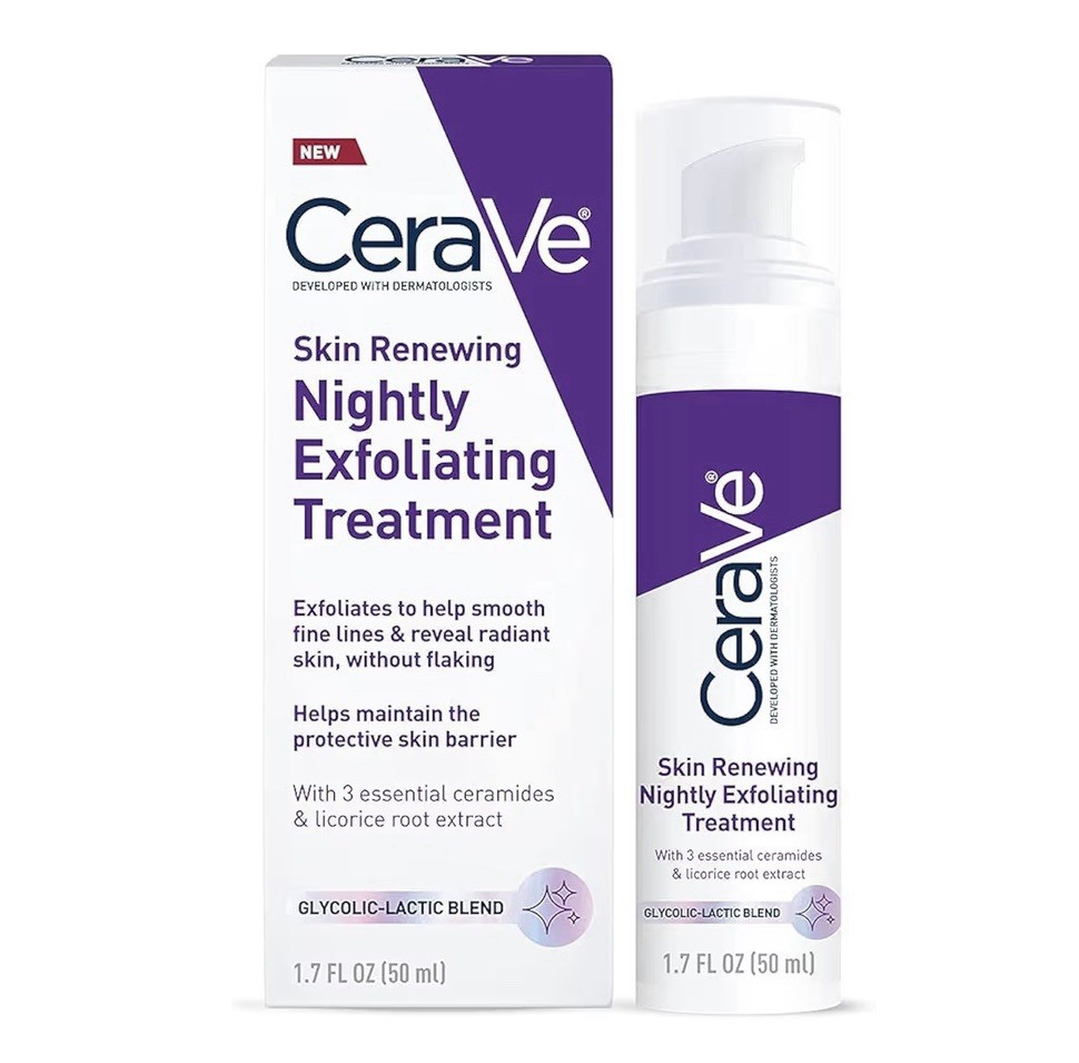CeraVe Skin Renewing Nightly Exfoliating Treatment Serum Anti Aging 1.7 oz 4Pack