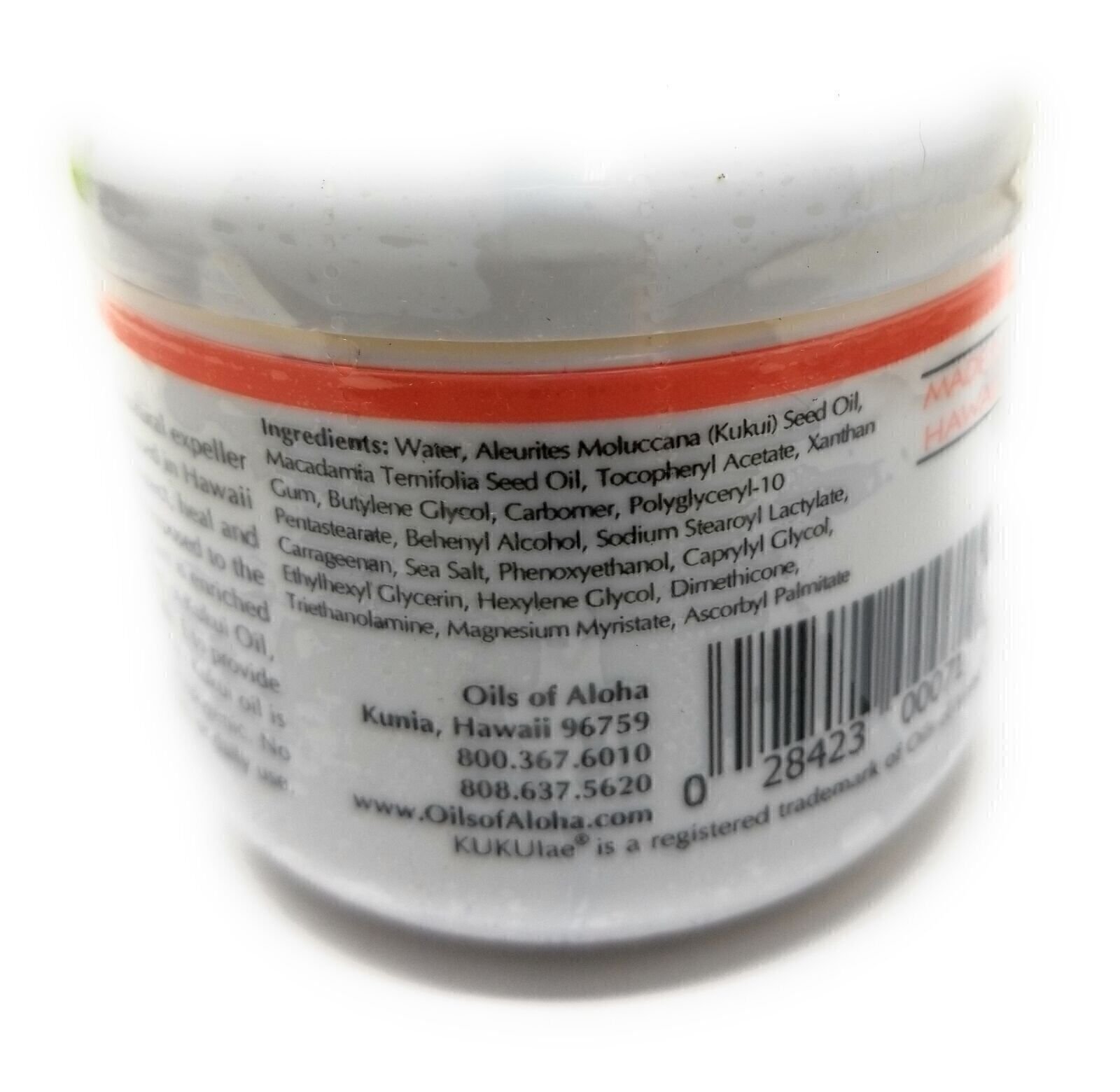 Oils of Aloha Kukui Moisturizing Cream Fragrance Free 4 Oz.